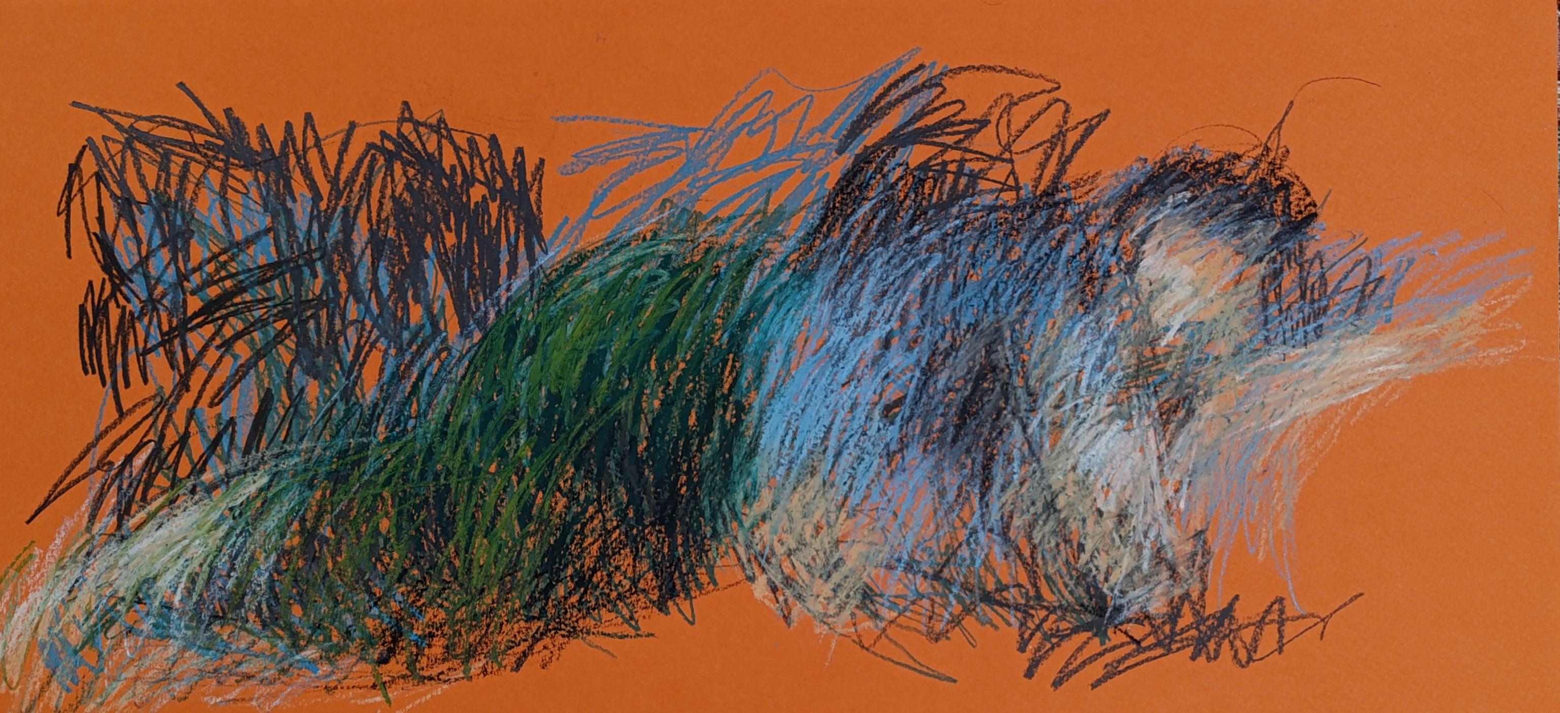 2 Ghazaleh Ghasemi Oil Pastel and Color Pencil on Cardboard 23x50cm 2025(1404)