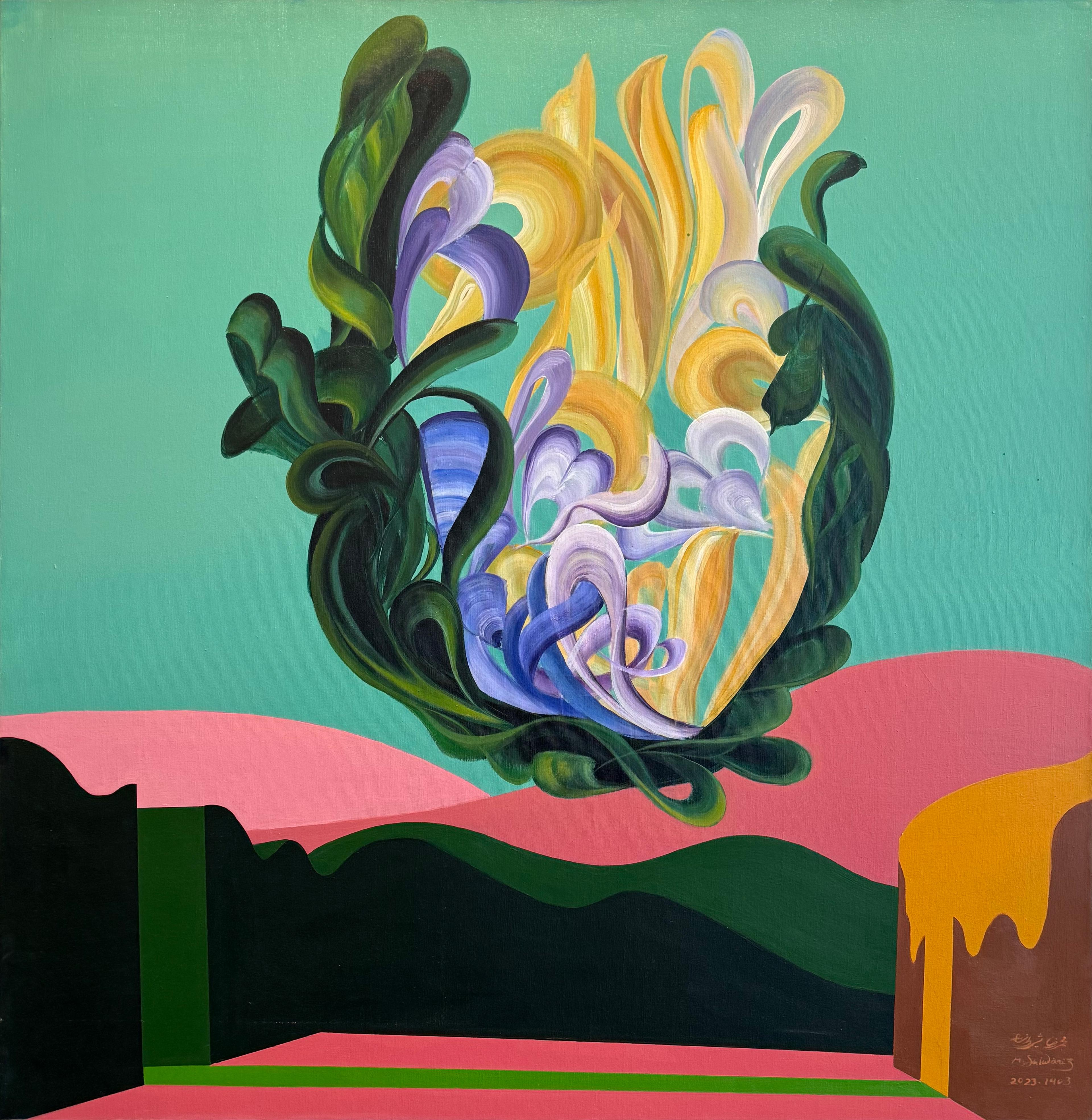09 Mohammadreza Shirvanizadeh the Steamy Noon of Shasousa the Geometry of Dance Series Acrylic on Canvas 102x99 Cm 2023(1403)