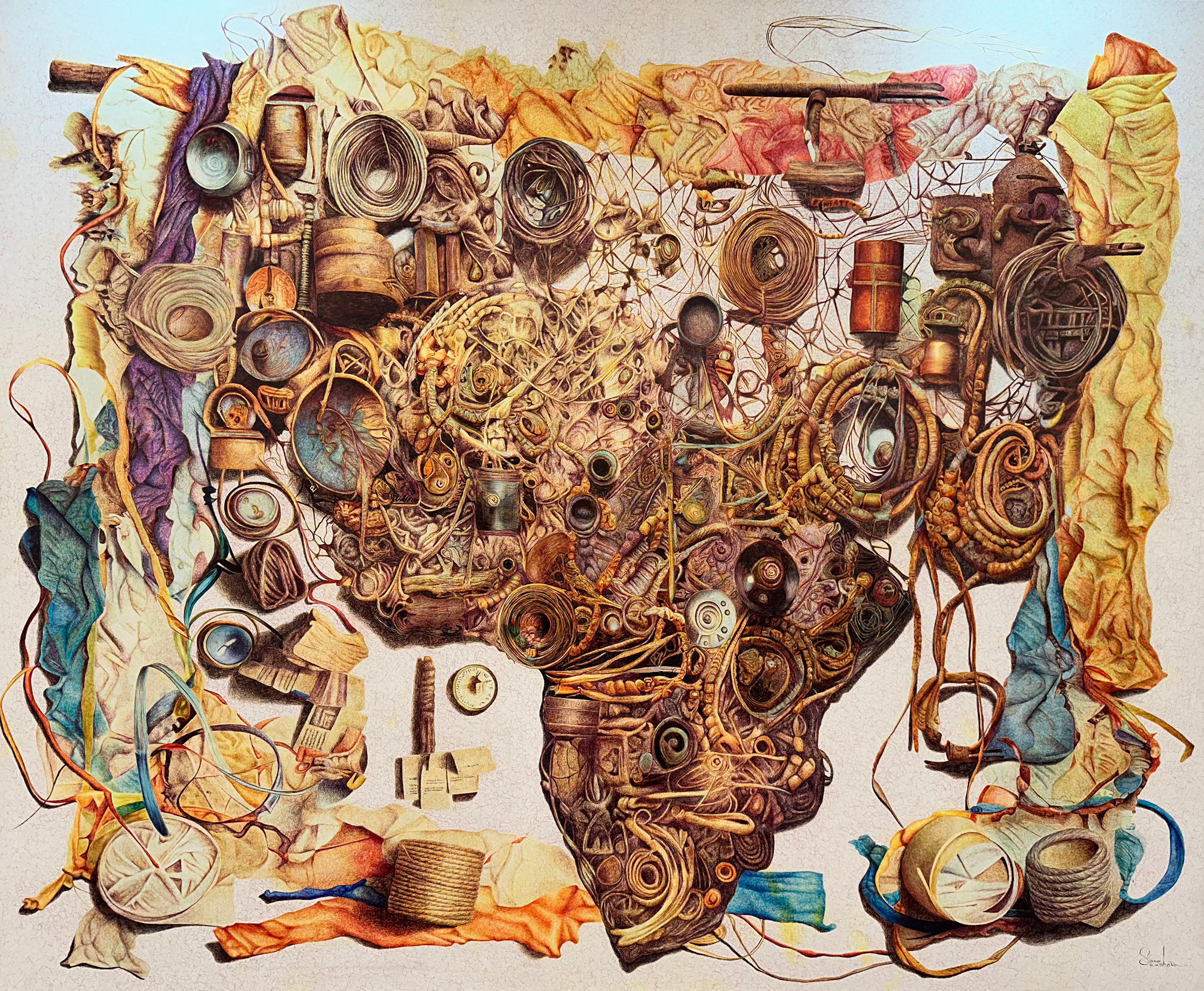 6 Sama Anoushahr Untitled Ink of the Line Pen on Canvas 160x200 Cm 2025(1404)