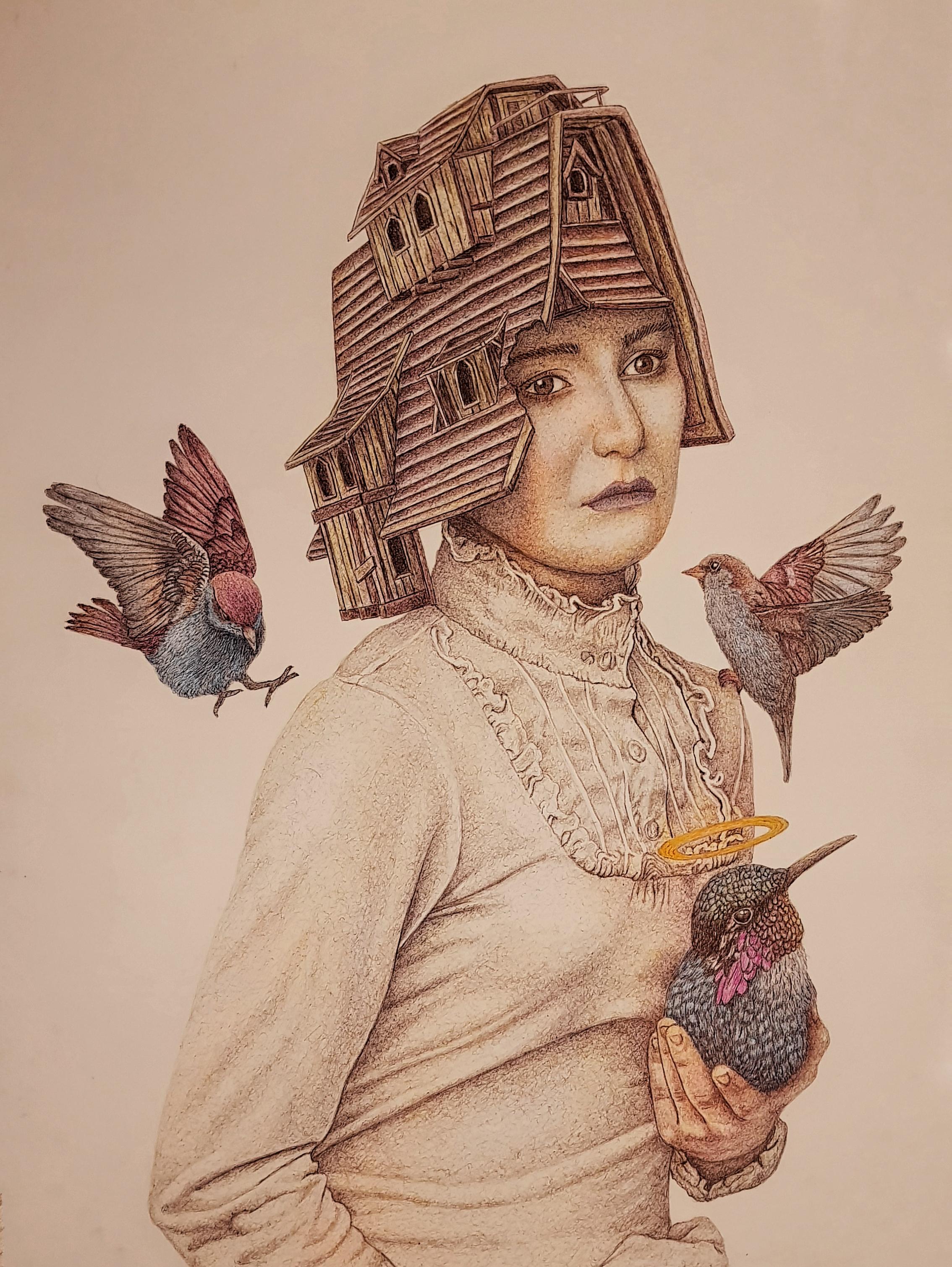 1 Alireza Chamak Untitled Ink of the Line Pen on Cardboard Duet 52x45 Cm 2025(1404)