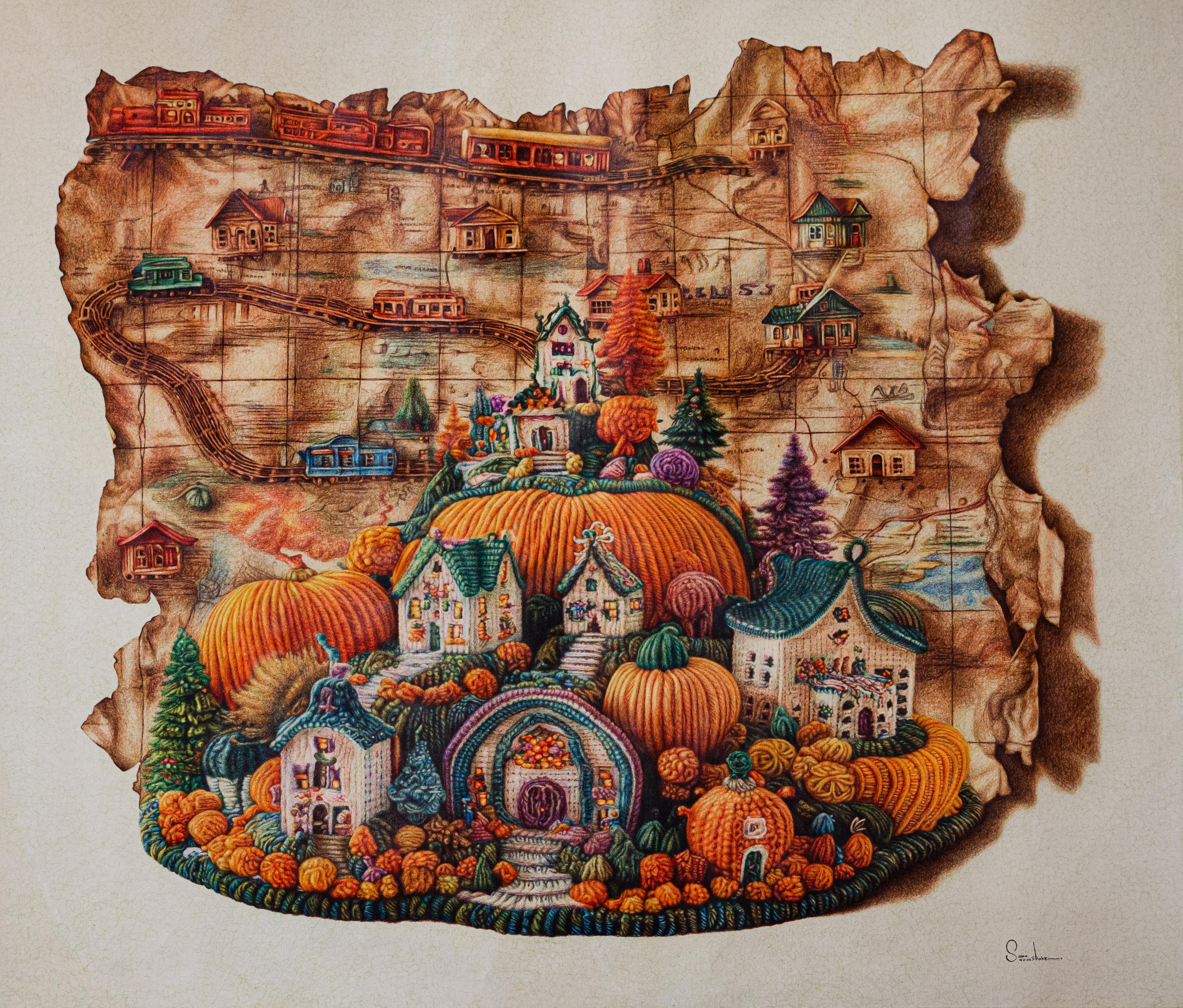 2 Sama Anoushahr Untitled Ink of the Line Pen on Canvas 140x160 Cm 2025(1404)