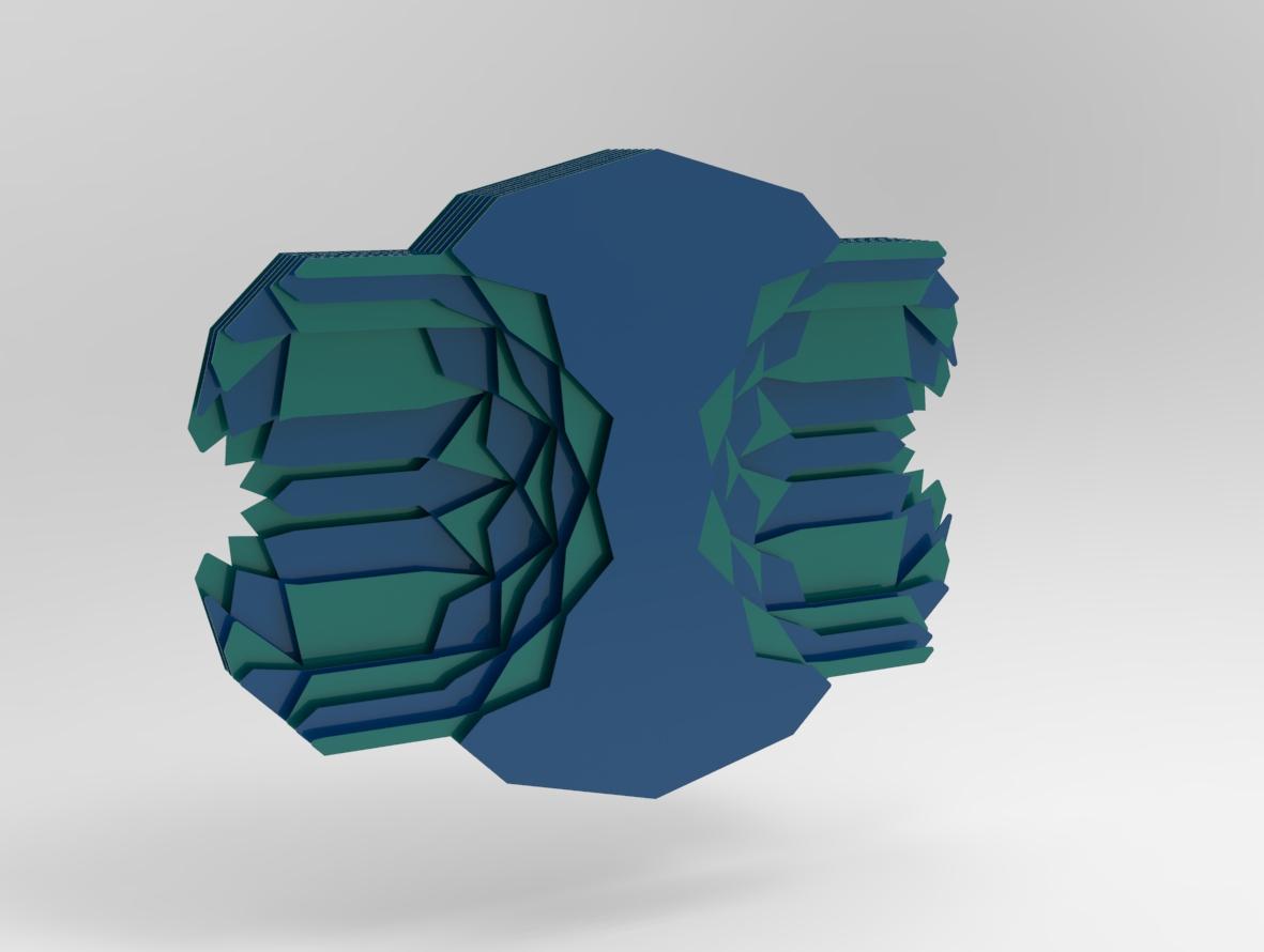 3 1 Amir Hossein Jabbari Untitled Resonance  Iron With Metallic Coating  Ed. 1 of 3 35x46x10 Cm 2025(1404) on Wall