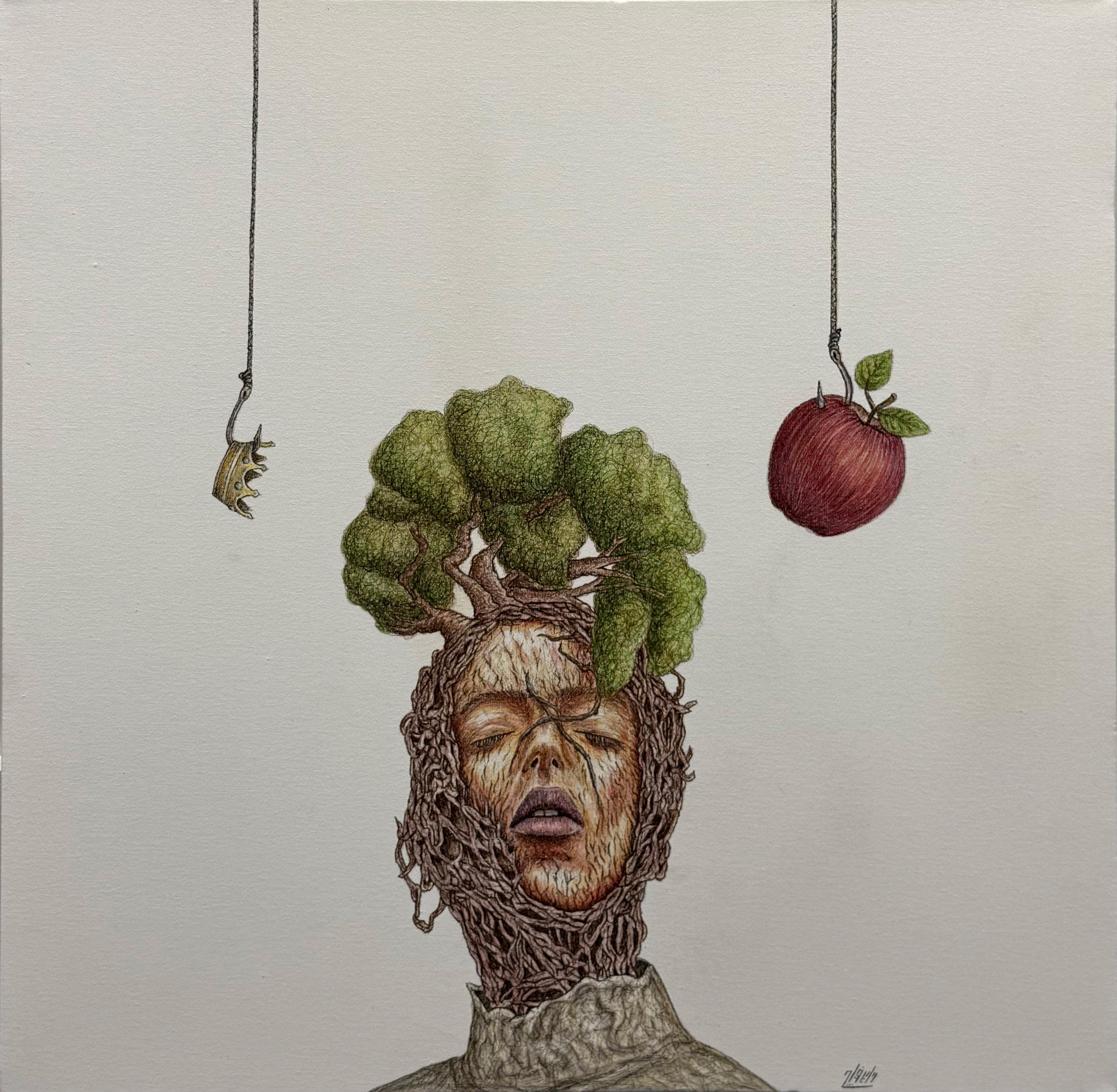 7 Alireza Chamak Untitled Ink of the Line Duet Pen on Canvas 52x53 Cm 2025(1404)