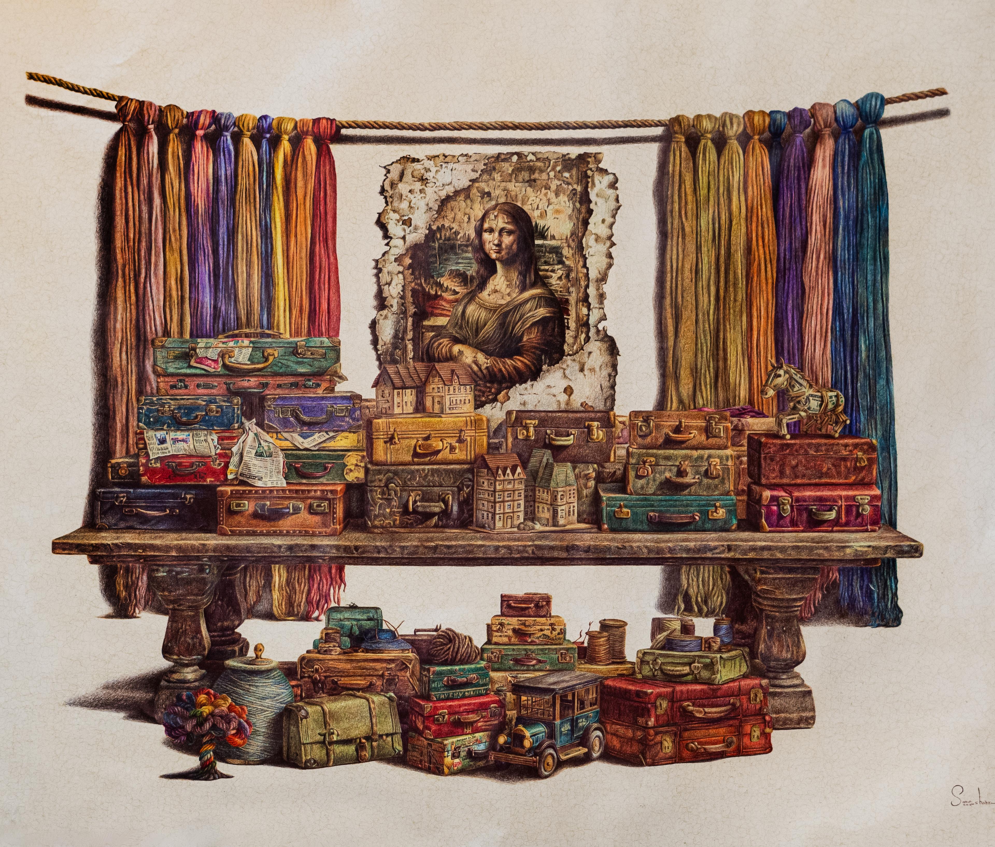 1 Sama Anoushahr Untitled Ink of the Line Pen on Canvas 140x170 Cm 2025(1404