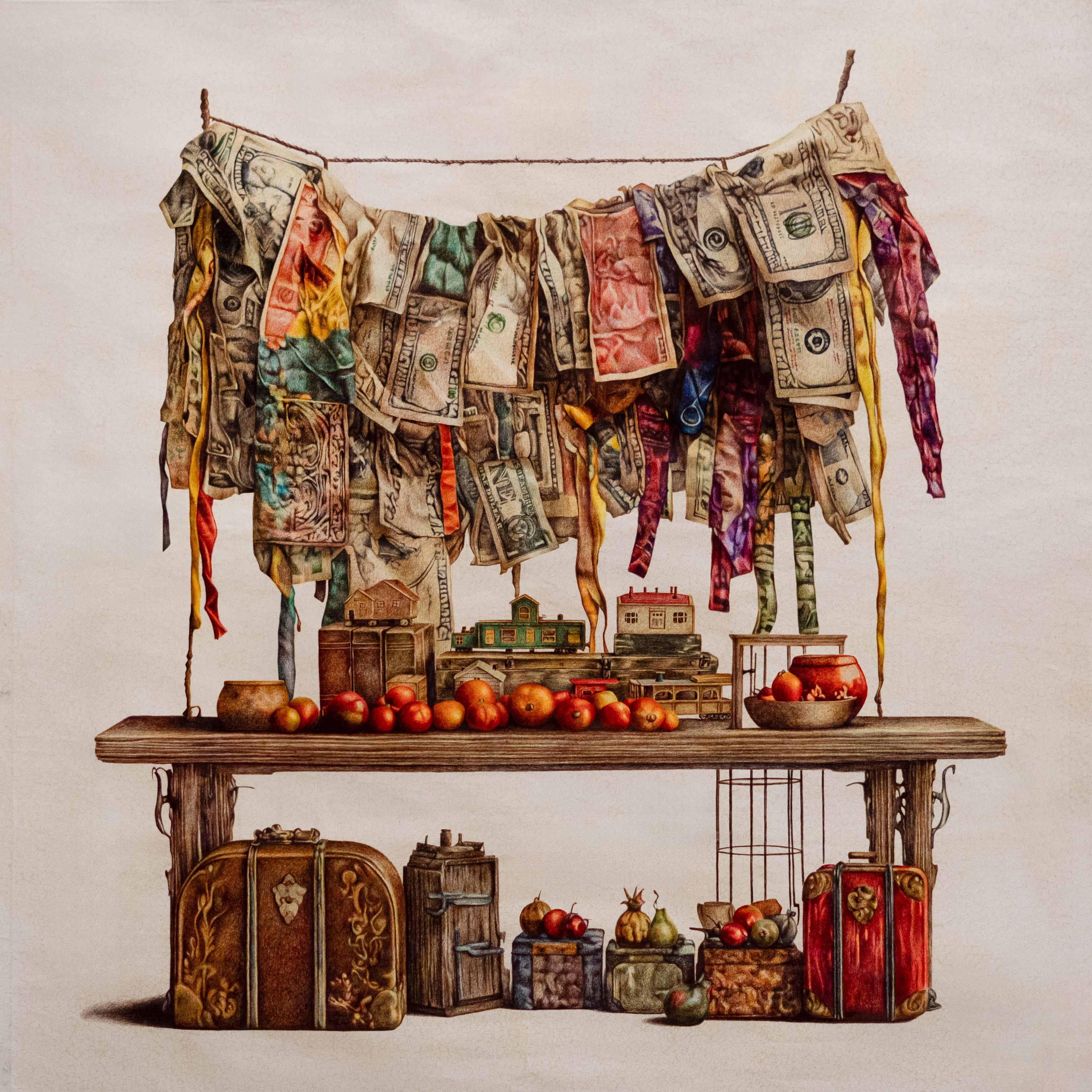 3 Sama Anoushahr Untitled Ink of the Line Pen on Canvas 150x150 Cm 2025(1404)