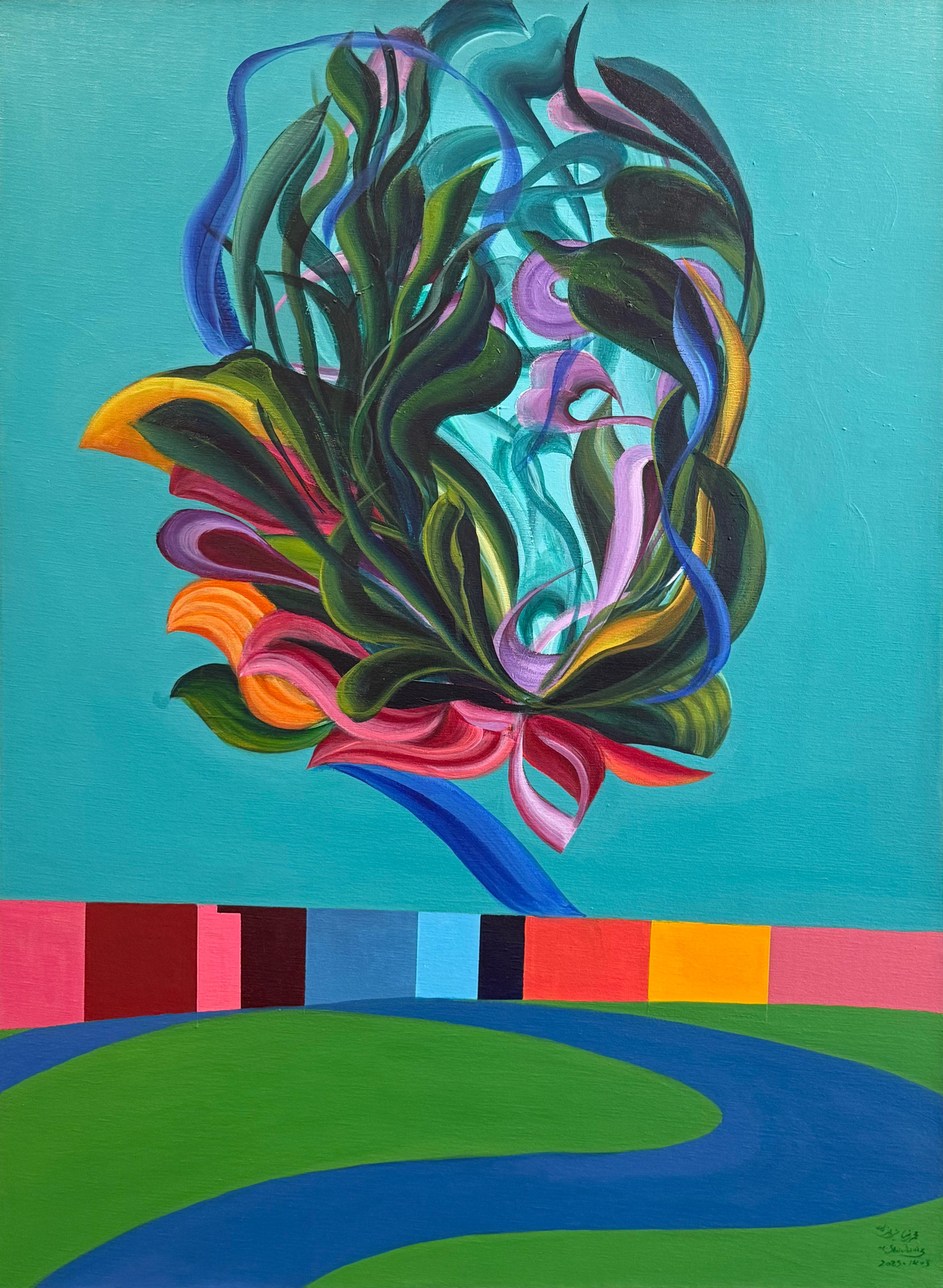 10 Mohammadreza Shirvanizadeh the Painting Pool the Geometry of Dance Series Acrylic on Canvas 103x76 Cm 2025(1403)