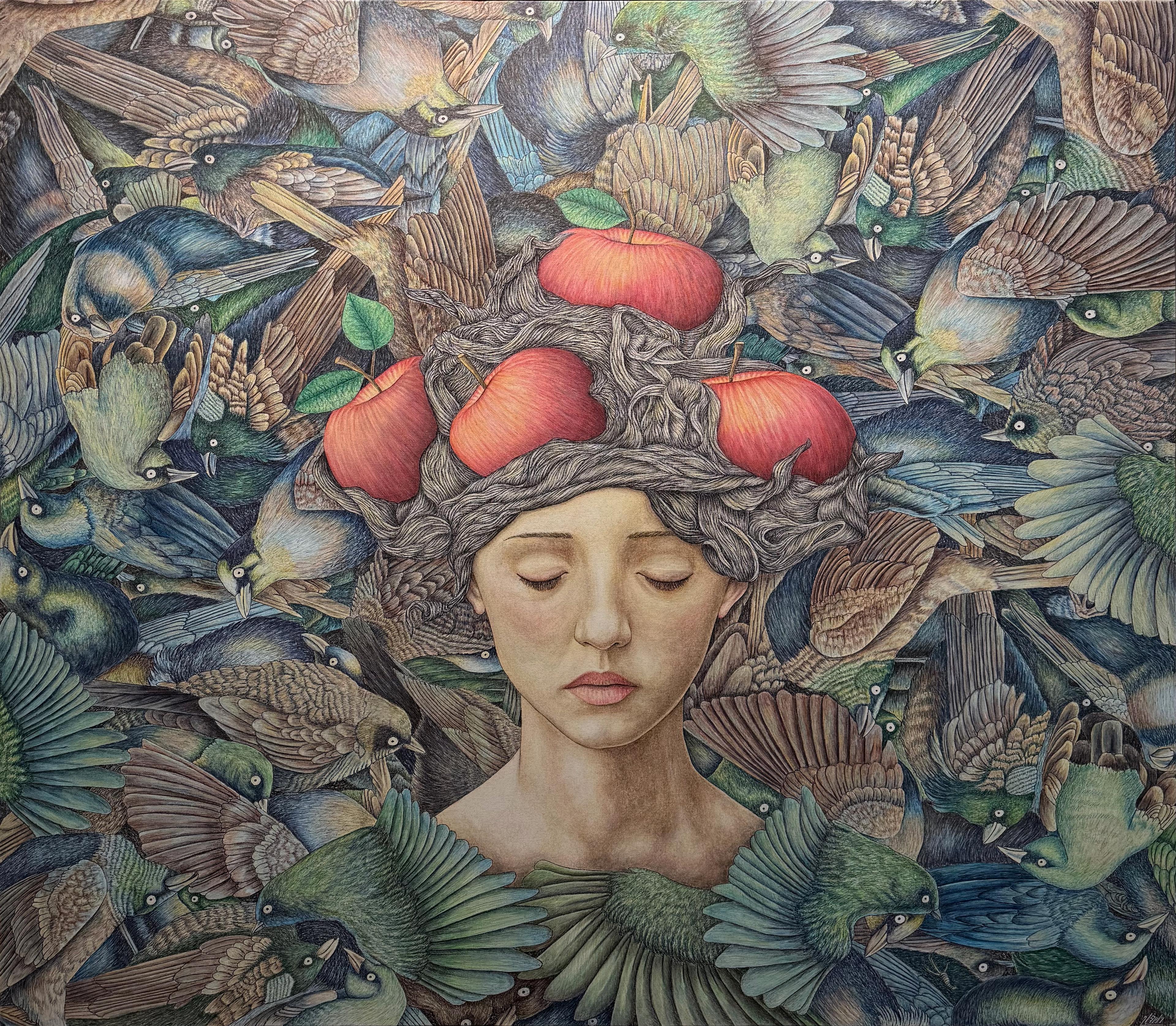 2 Alireza Chamak Untitled Ink of the Line Duet Pen on Canvas 110x110 Cm 2025(1404)