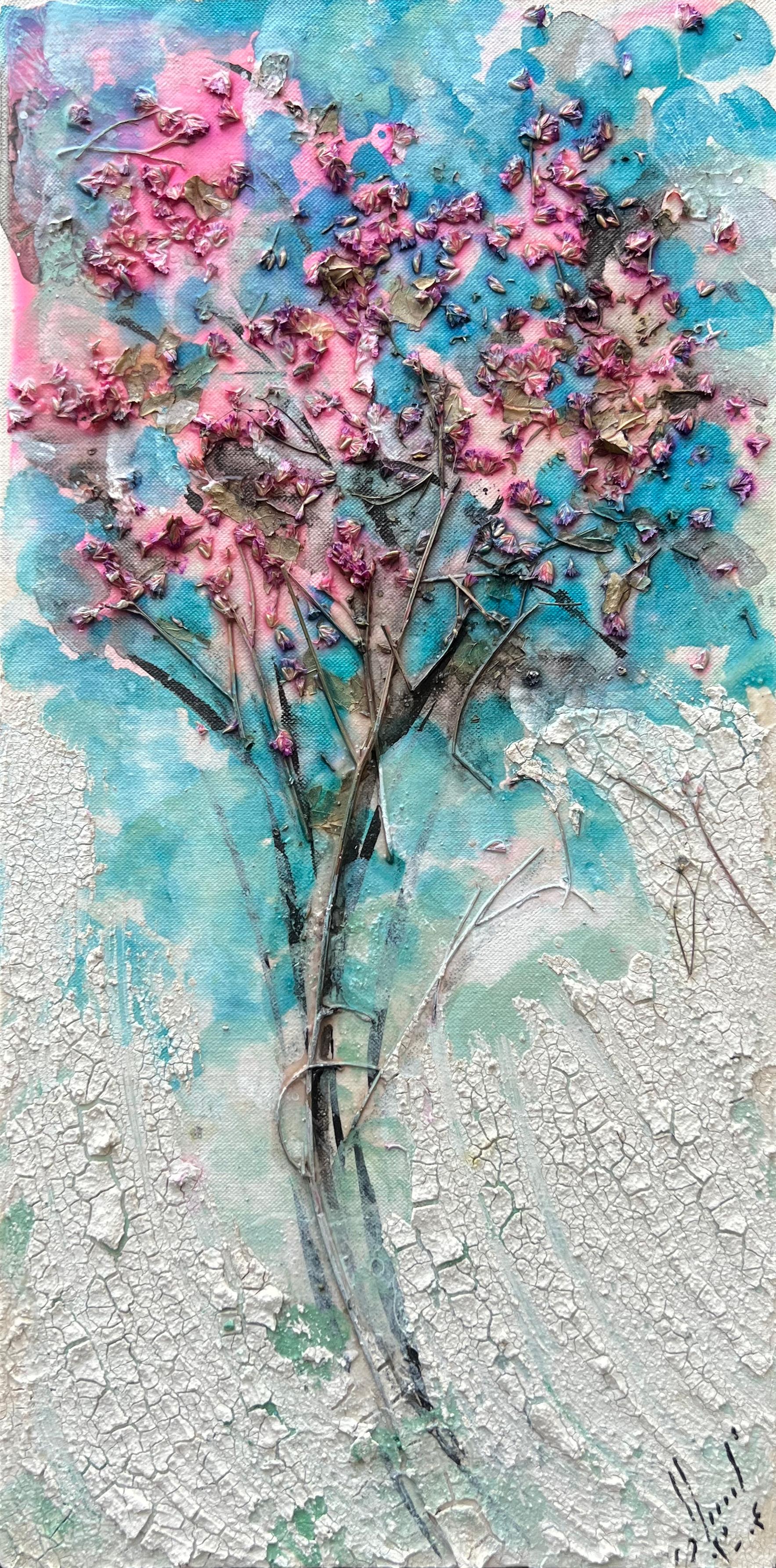 25 Maryam Salour Arghavan 2 Mixed Media on Canvas 39.5x20 Cm 2025 (1404)