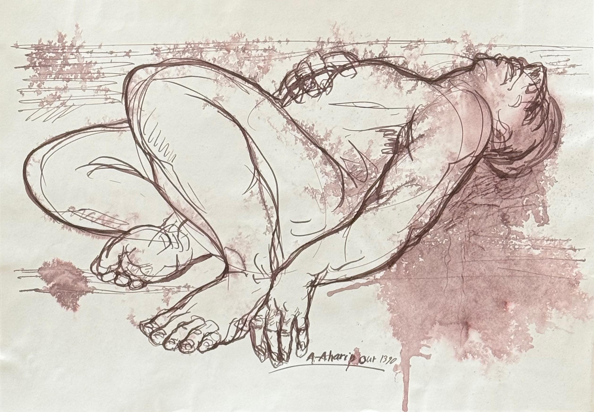 5  Asghar Aharipour Untitled Timeless Series  Ink  & Ecoline on Paper 35x50 1390(2011)