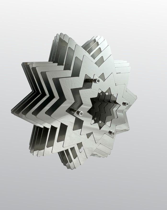 13 Amir Hossein Jabbari Untitled Resonance Mirror Steel  Ed. 1 of 3 20x20x10 Cm 2025(1404) on Stand
