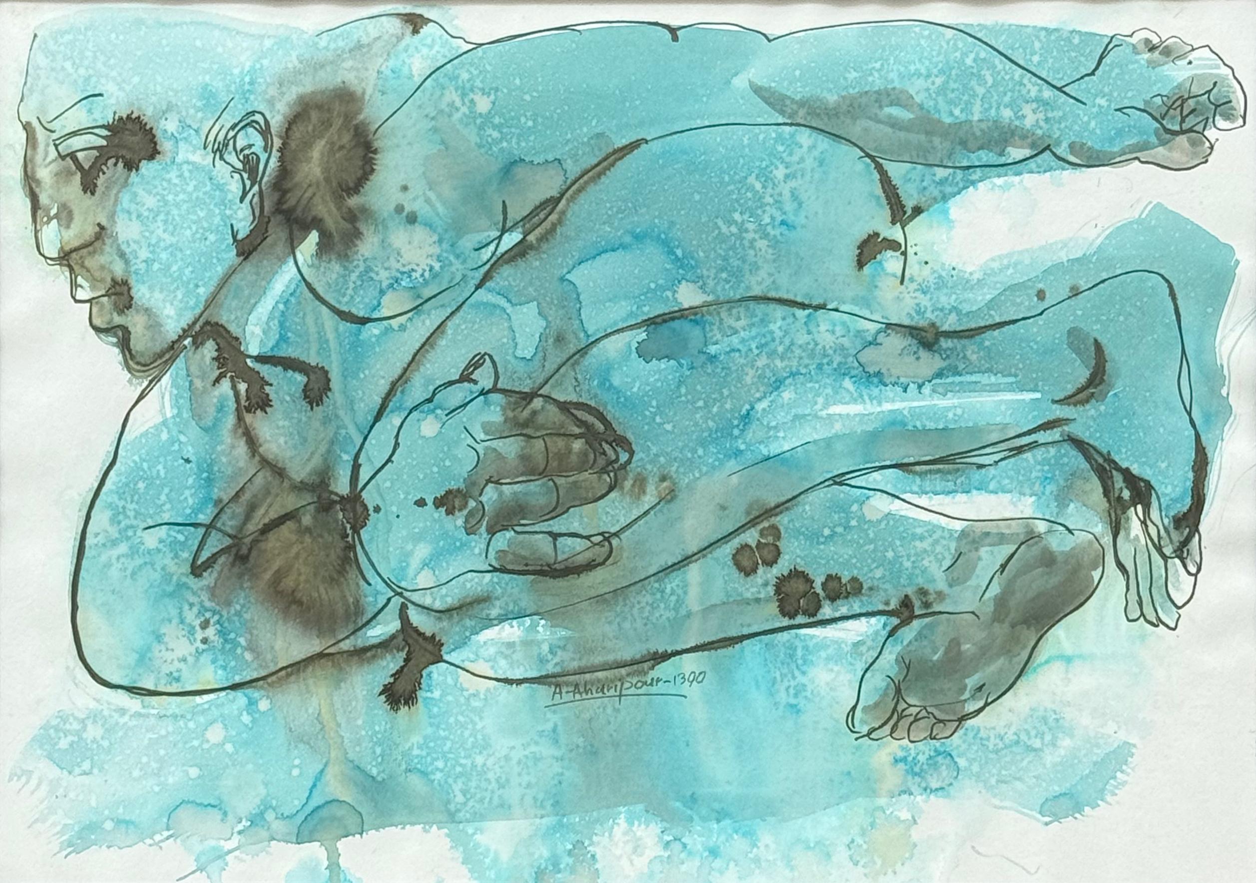 12  Asghar Aharipour Untitled Timeless Series Ink  & Ecoline on Paper 35x50 1390(2011)