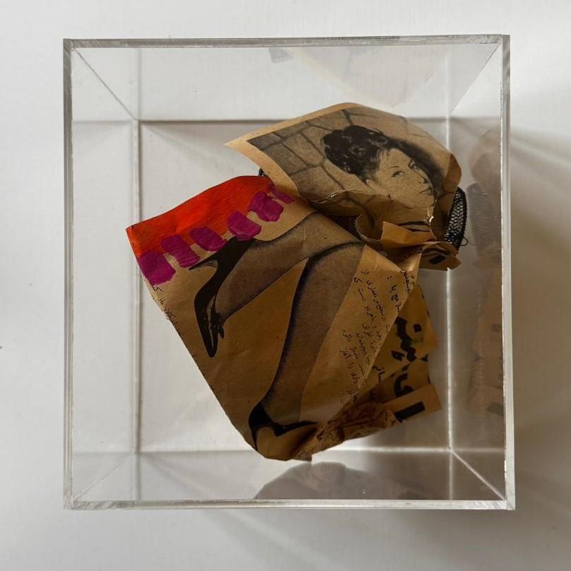 22 Nastaran Safaei Mixed Media With Paper Ettela'at Woman's Weekly Series 11x16x17cm 2015(1394)