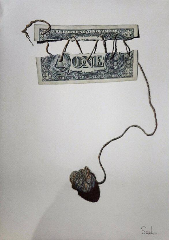 9 Sama Anoushahr Untitled Ink of the Line Pen on Cardboard 70x50 Cm 2021(1400)