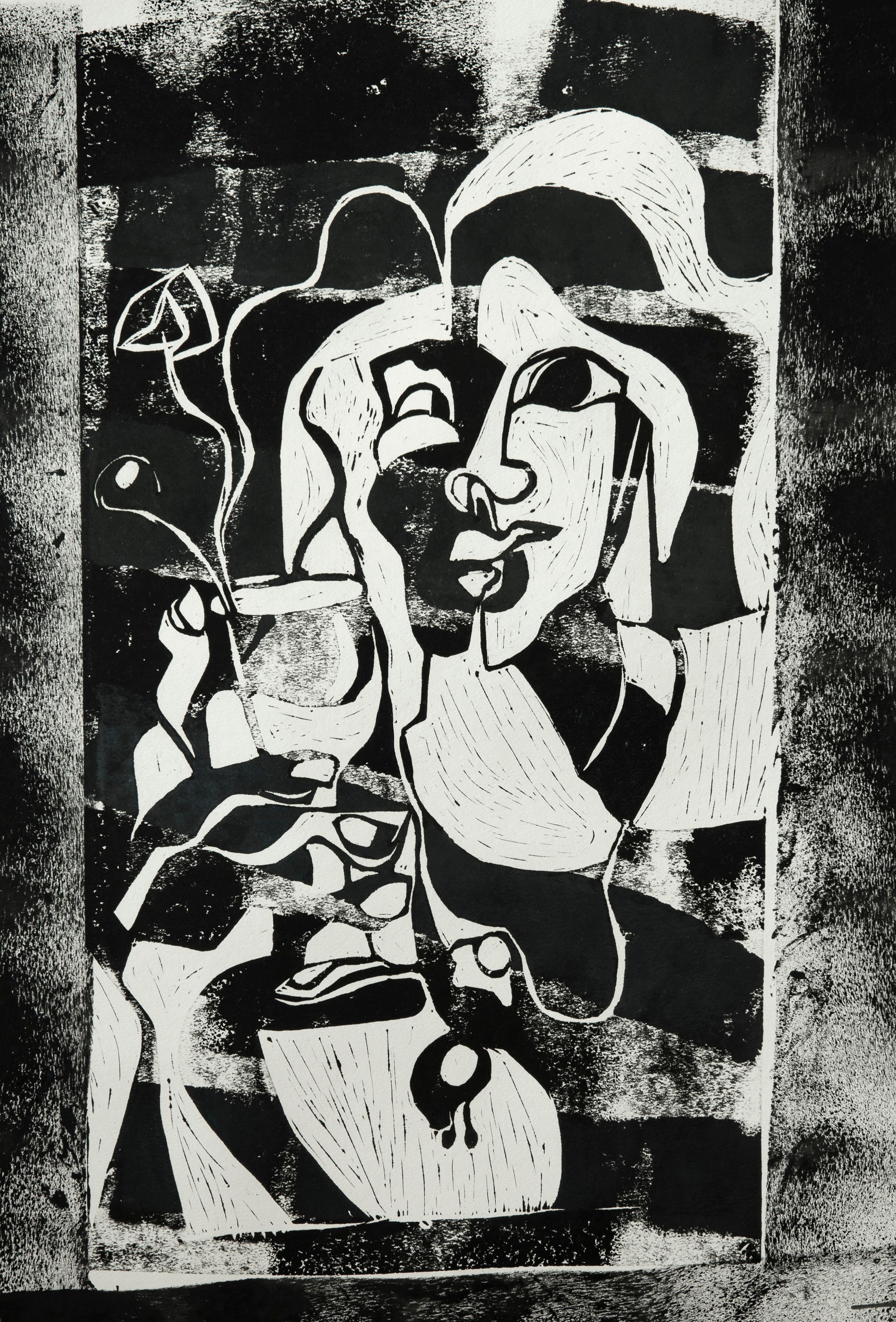 18 Marzieh Rahimi Memory Untitled Linoprint on Paper 57x41cm (81x57 Wf)2022(1401)