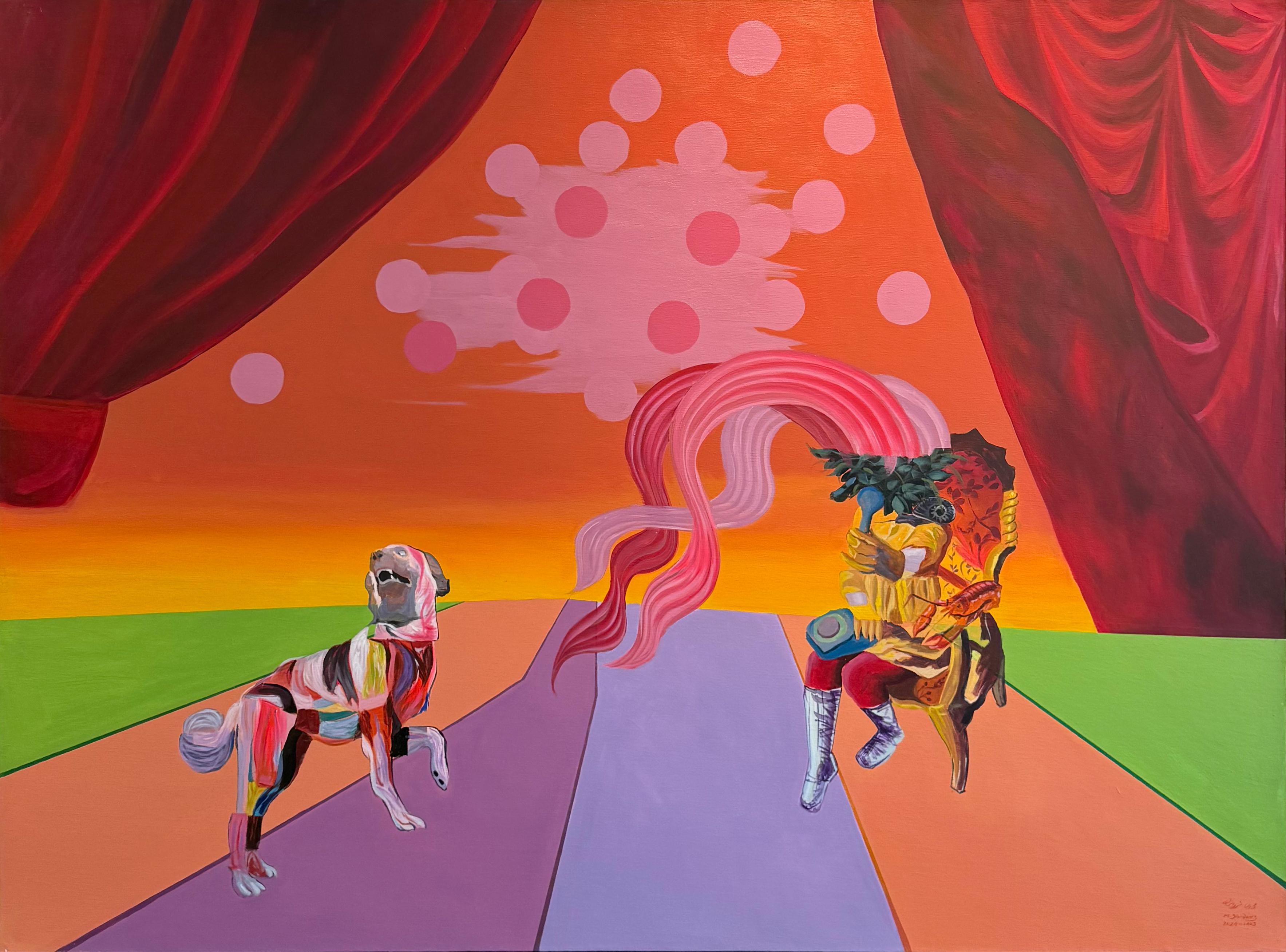 02 Mohammadreza Shirvanizadeh by the Fountain of Feelings the Geometry of Dance Series Acrylic on Canvas 142x191 Cm 2024(1403)